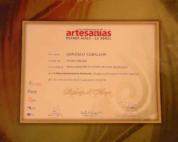 Primer Premio de la Feria Internacional de Artesanias Buenos Aires 2007